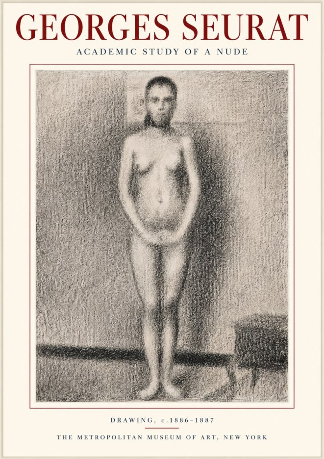 Seurat Academic Study of a Nude No3 - Poster