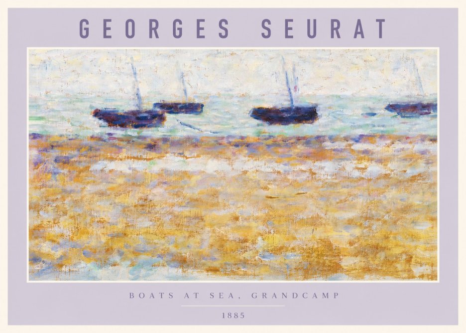 Seurat Boats at Sea, Grandcamp No6 - Poster