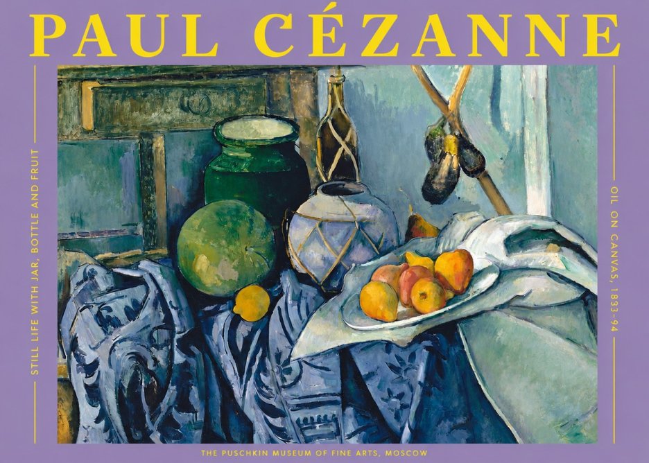 Paul Cézanne Still Life with Jar, Bottle and Fruit No2 - Poster