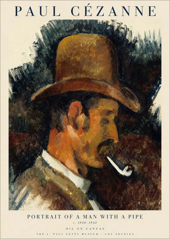 Paul Cézanne Portrait of a Man with a Pipe No1 - Poster