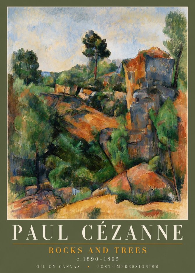 Paul Cézanne Rocks and Trees I No3 - Poster