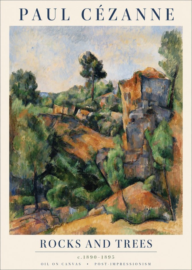 Paul Cézanne Rocks and Trees I No4 - Poster