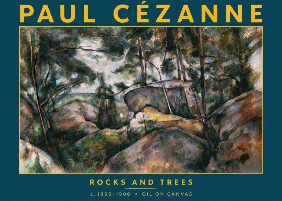 Paul Cézanne Rocks and Trees II No5 - Poster