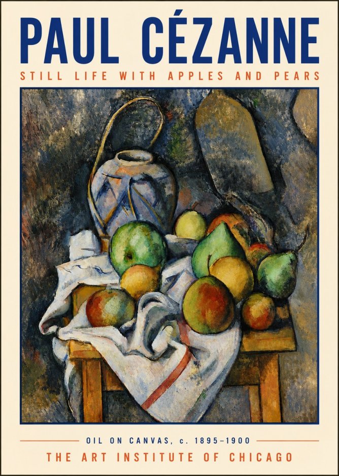 Paul Cézanne Still Life with Apples and Pears No5 - Poster