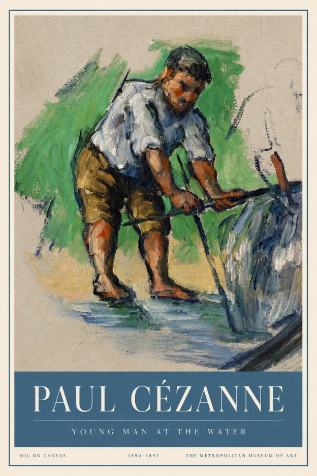 Paul Cézanne Young Man at the Water No3 - Poster