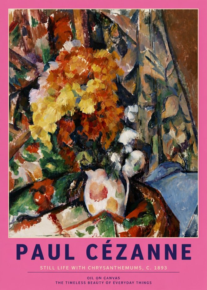 Paul Cézanne Still Life with Chrysanthemums No3 - Poster