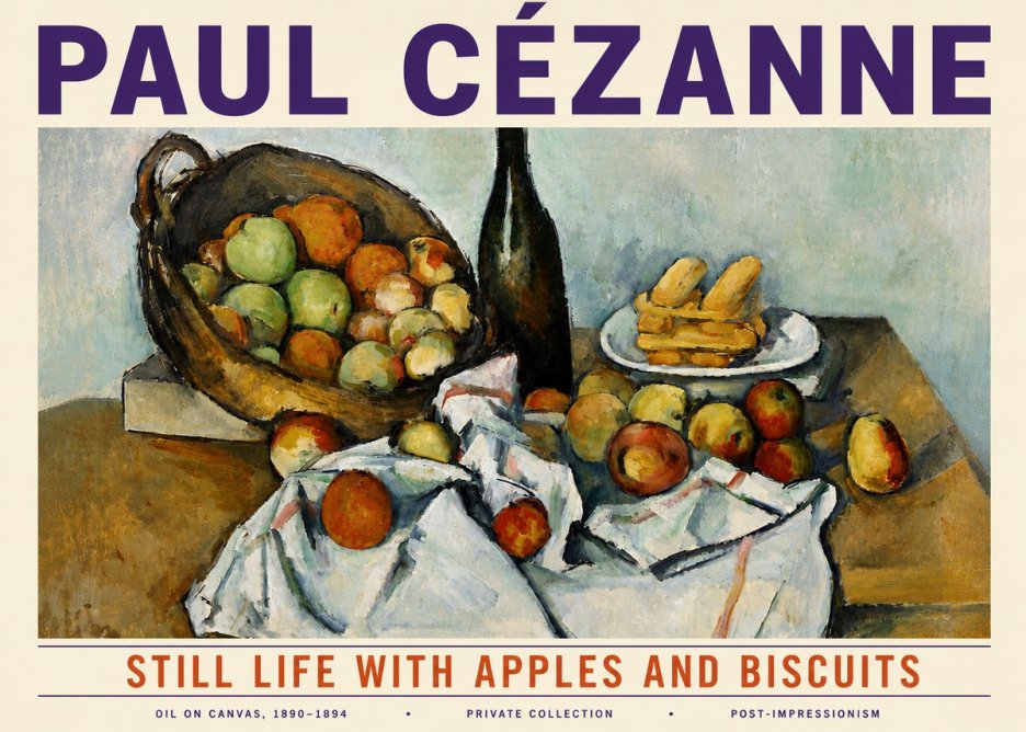Paul Cézanne Still Life with Apples and Biscuits No6 - Poster