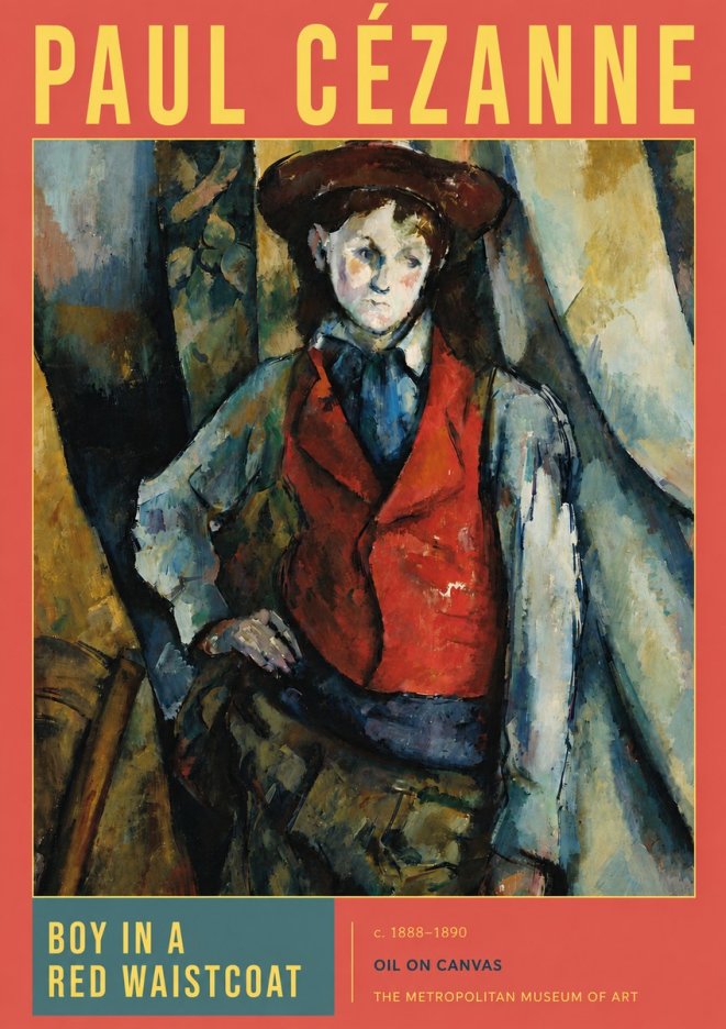 Paul Cézanne Boy in a Red Waistcoat No4 - Poster