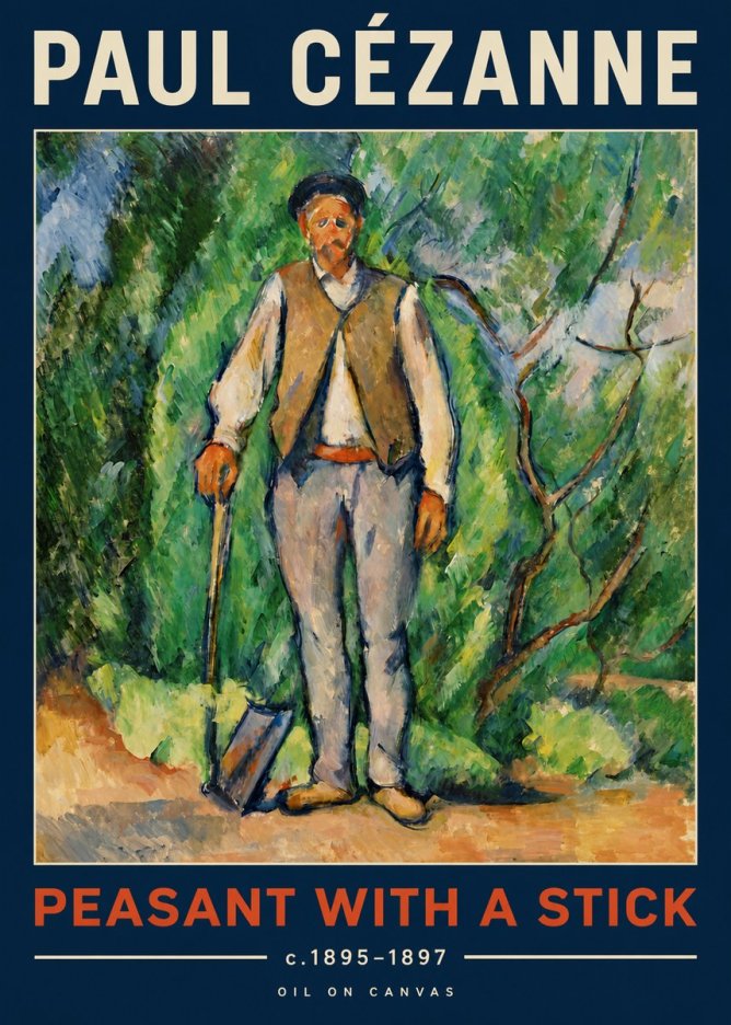 Paul Cézanne Peasant with a Stick No2 - Poster