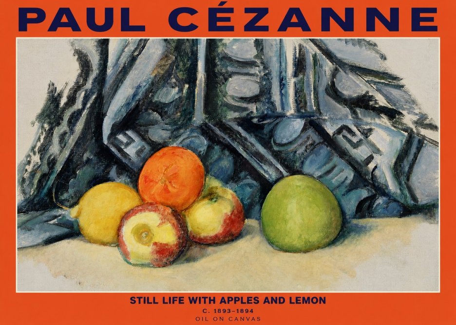 Paul Cézanne Still Life with Apples and Lemon No2 - Poster