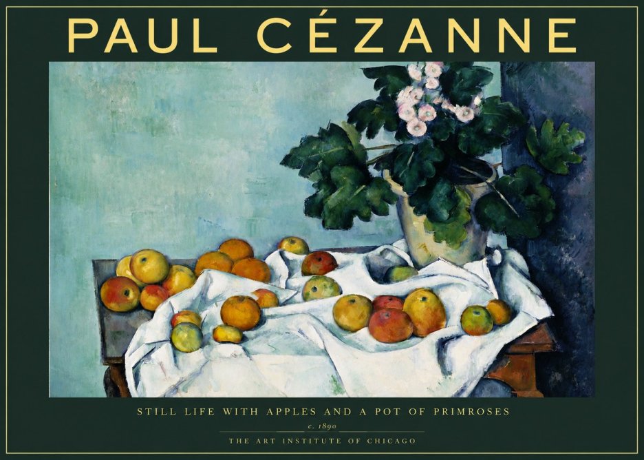 Paul Cézanne Still Life with Apples and a Pot of Primroses No2 - Poster