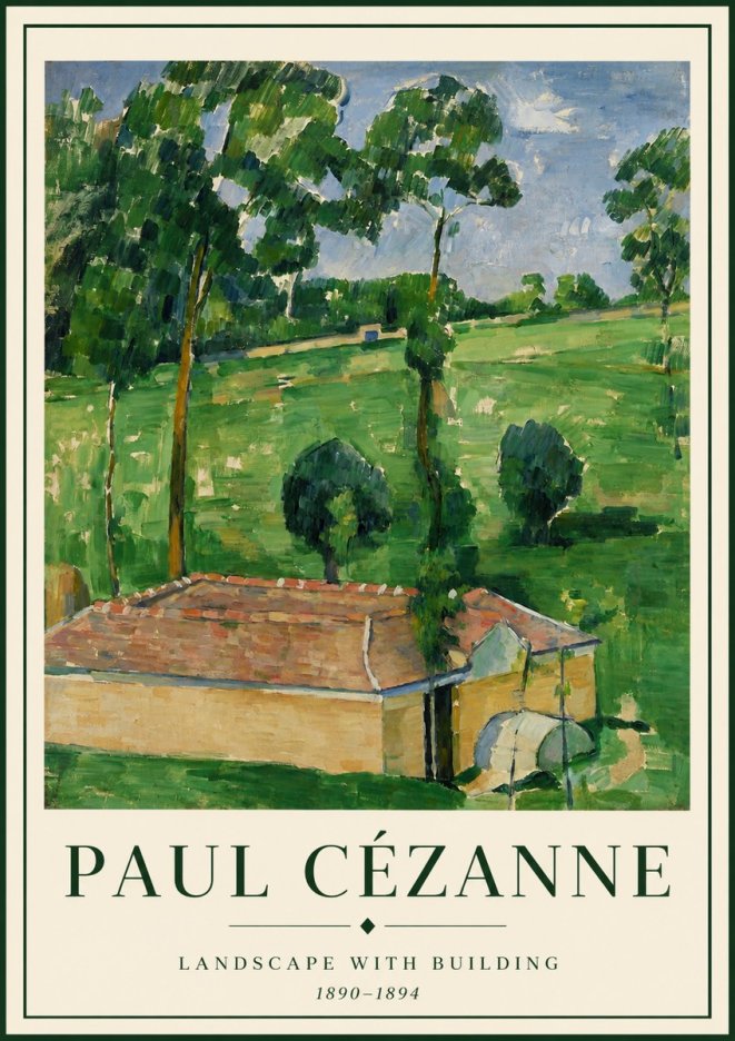 Paul Cézanne Landscape with Building No3 - Poster