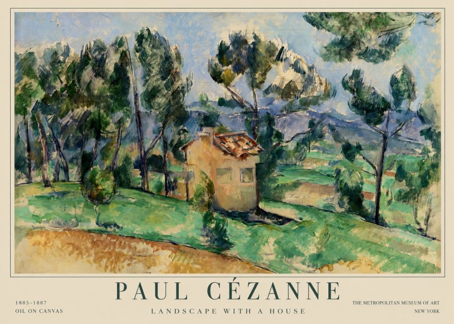Paul Cézanne Landscape with a House No1 - Poster