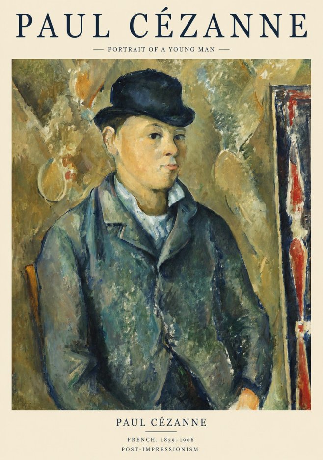 Paul Cézanne Portrait of a Young Man No1 - Poster
