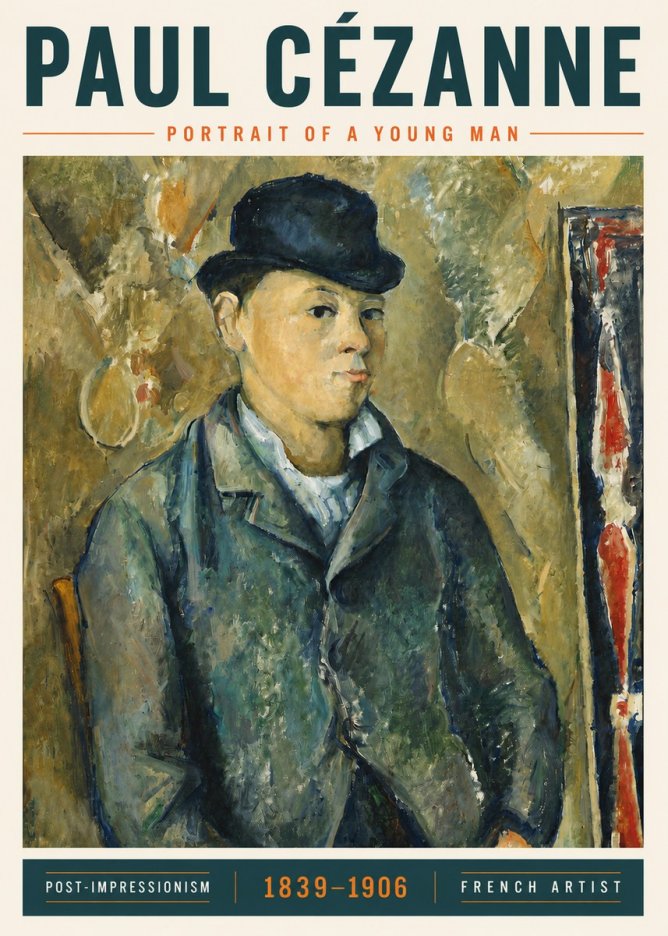 Paul Cézanne Portrait of a Young Man No5 - Poster
