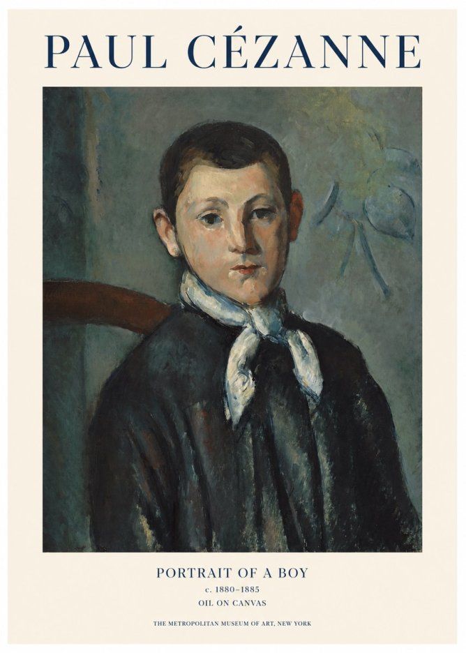 Paul Cézanne Portrait of a Boy No1 - Poster
