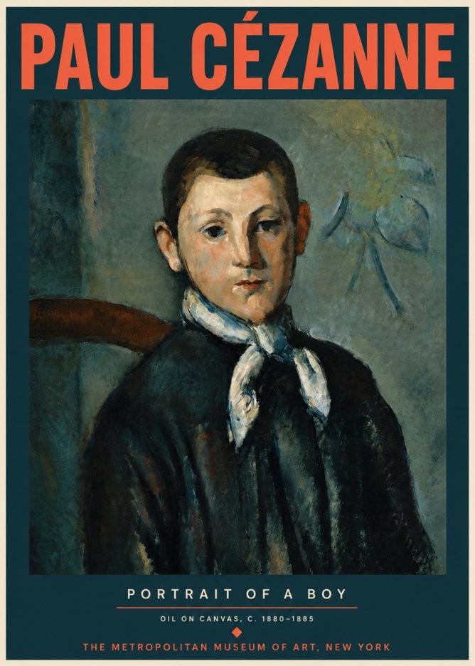 Paul Cézanne Portrait of a Boy No4 - Poster
