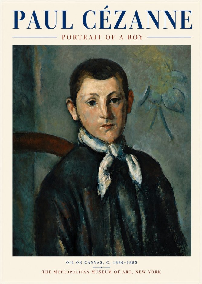 Paul Cézanne Portrait of a Boy No6 - Poster