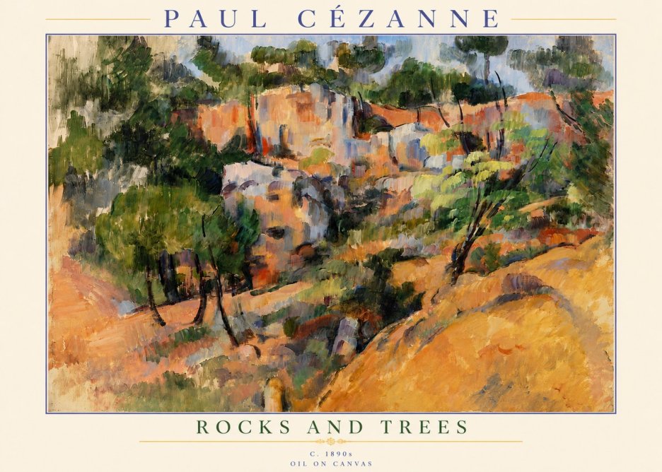 Paul Cézanne Rocks and Trees III No5 - Poster