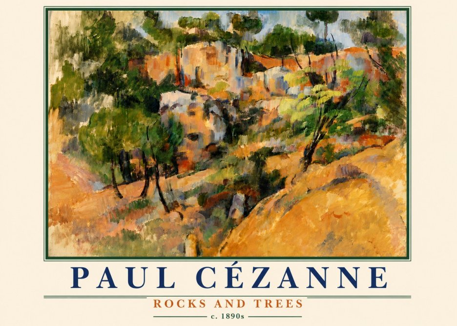 Paul Cézanne Rocks and Trees III No6 - Poster
