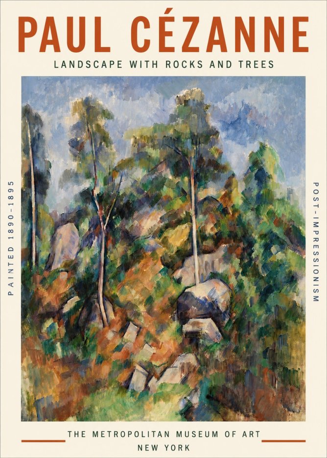 Paul Cézanne Landscape with Rocks and Trees No3 - Poster