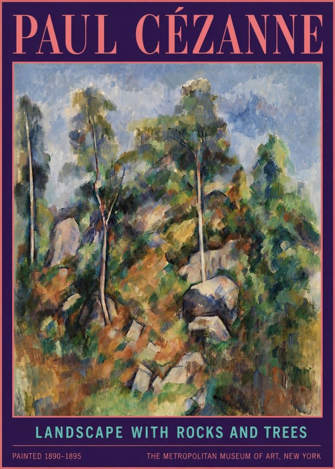 Paul Cézanne Landscape with Rocks and Trees No4 - Poster