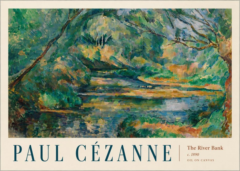 Paul Cézanne The River Bank No5 - Poster
