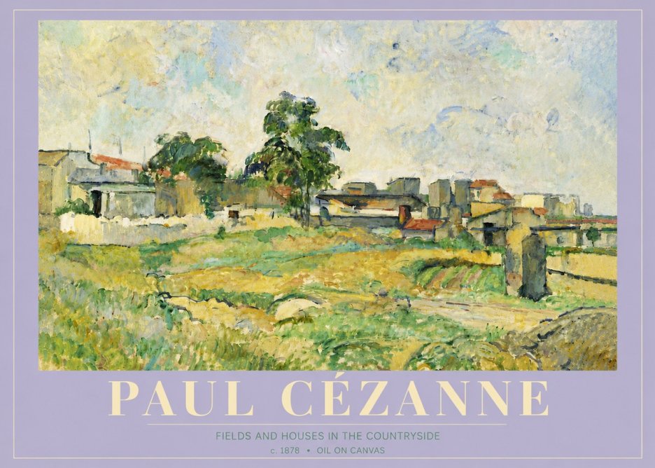 Paul Cézanne Fields and Houses in the Countryside No5 - Poster