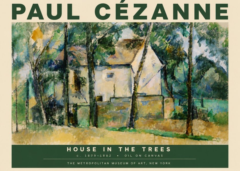 Paul Cézanne House in the Trees No4 - Poster