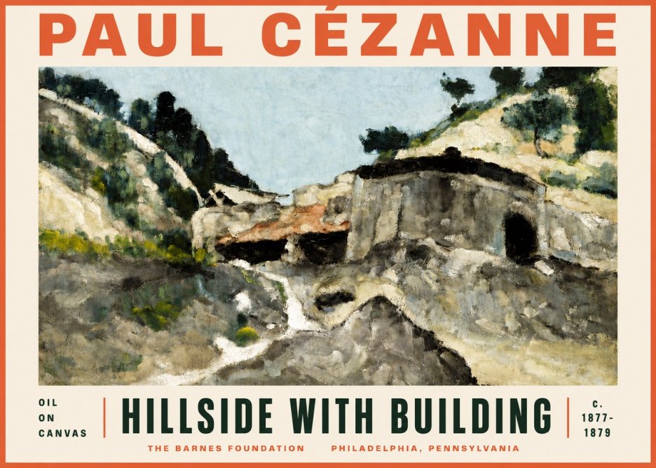 Paul Cézanne Hillside with Building No5 - Poster