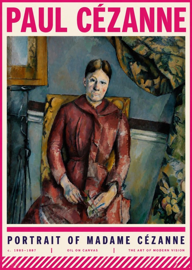 Paul Cézanne Portrait of Madame Cézanne II No4 - Poster