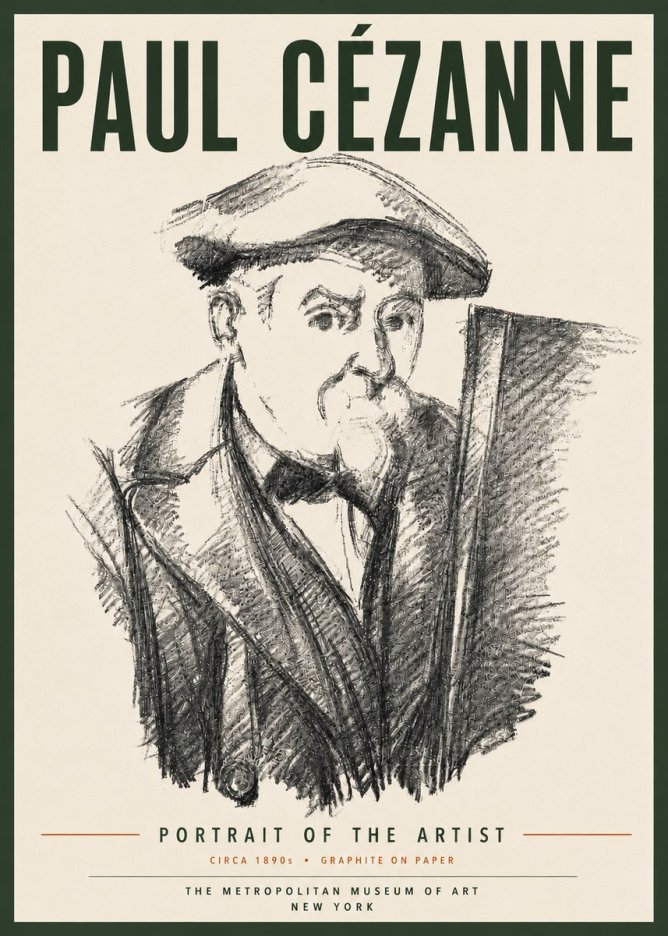 Paul Cézanne Portrait of the Artist III No6 - Poster