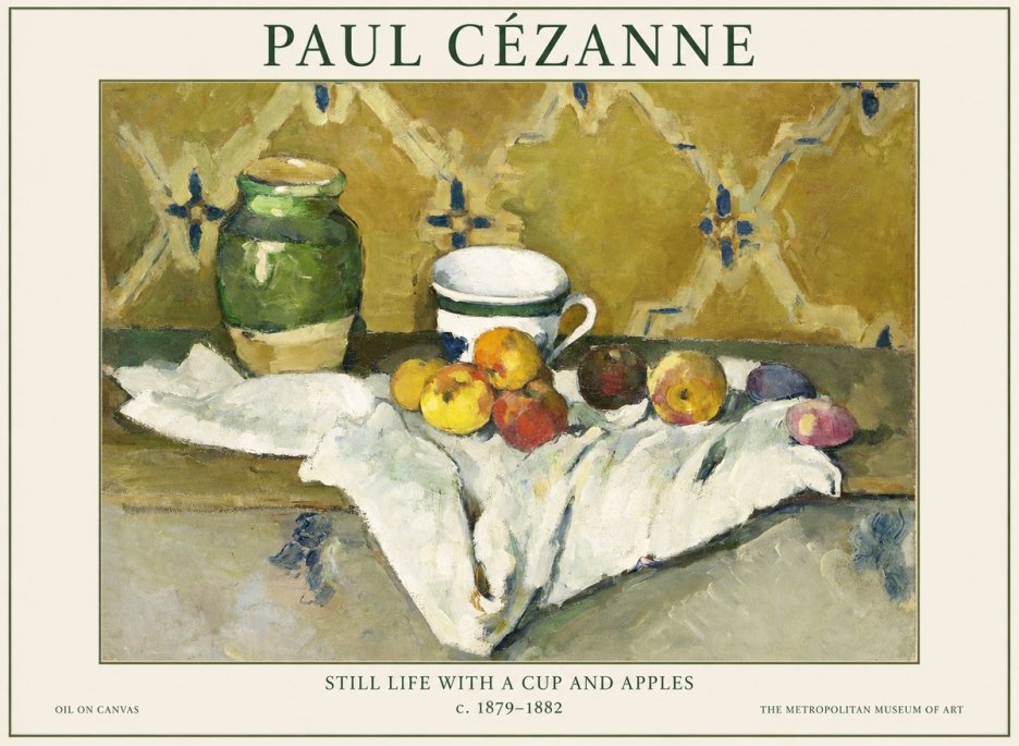 Paul Cézanne Still Life with a Cup and Apples No1 - Poster