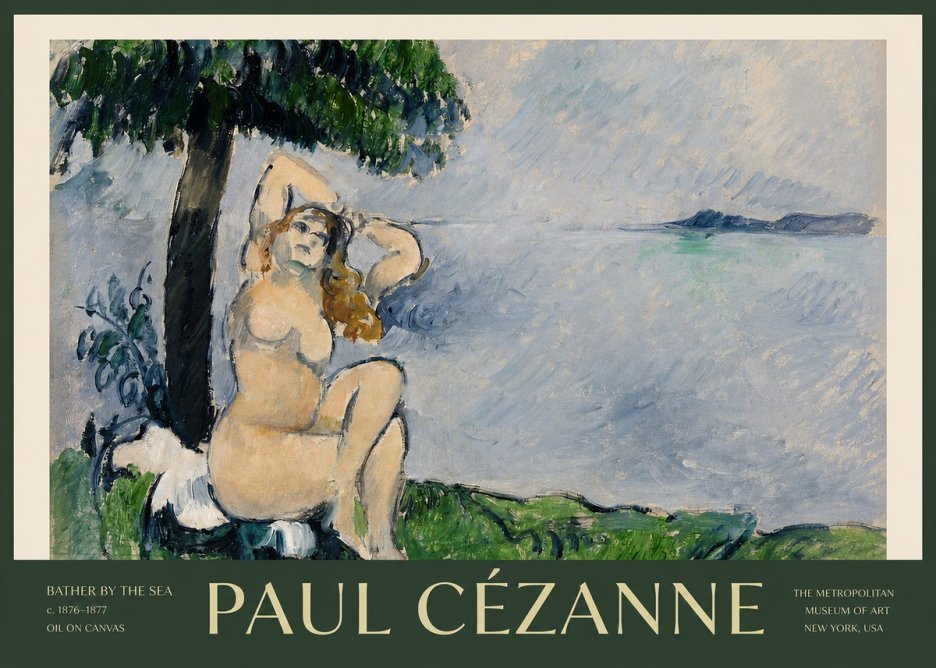 Paul Cézanne Bather by the Sea No2 - Poster