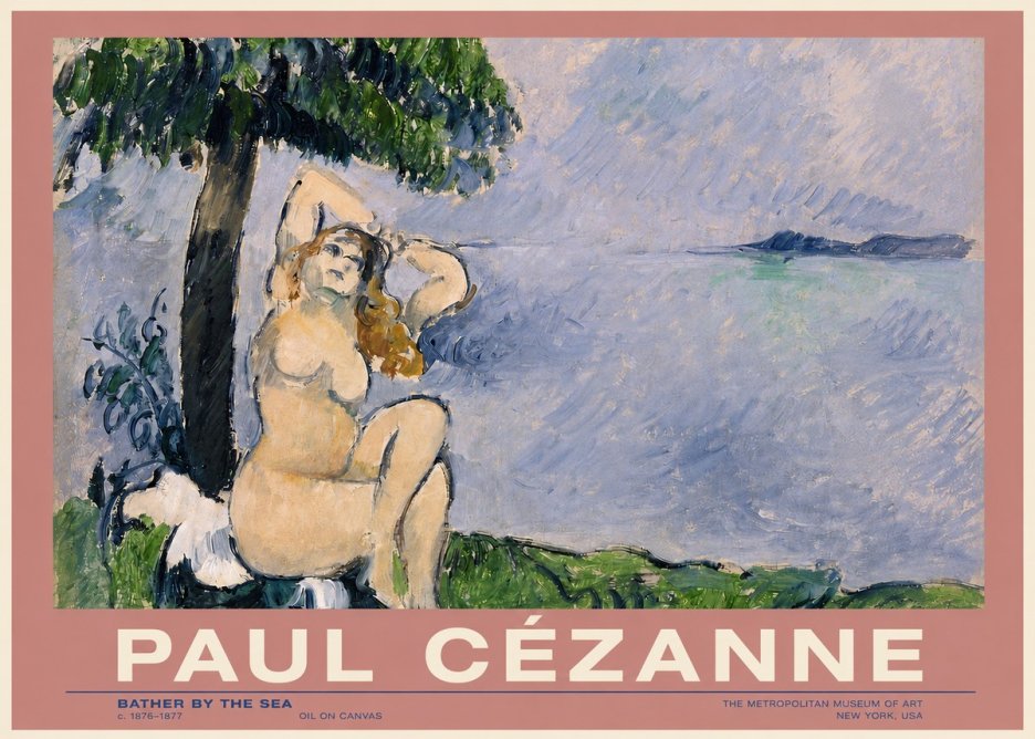 Paul Cézanne Bather by the Sea No3 - Poster