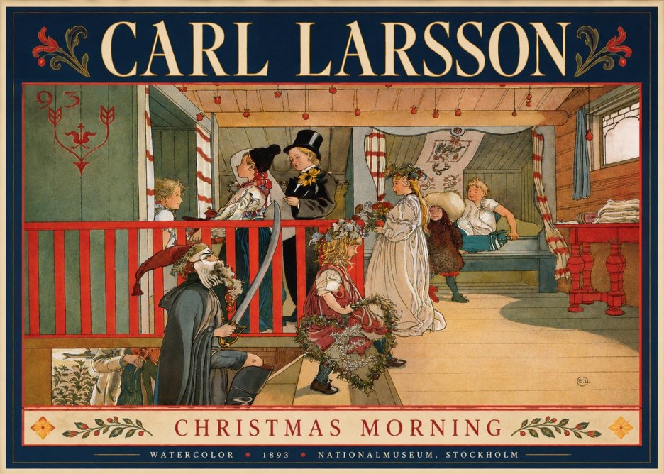 Carl Larsson Children Bringing Flowers No6 - Poster