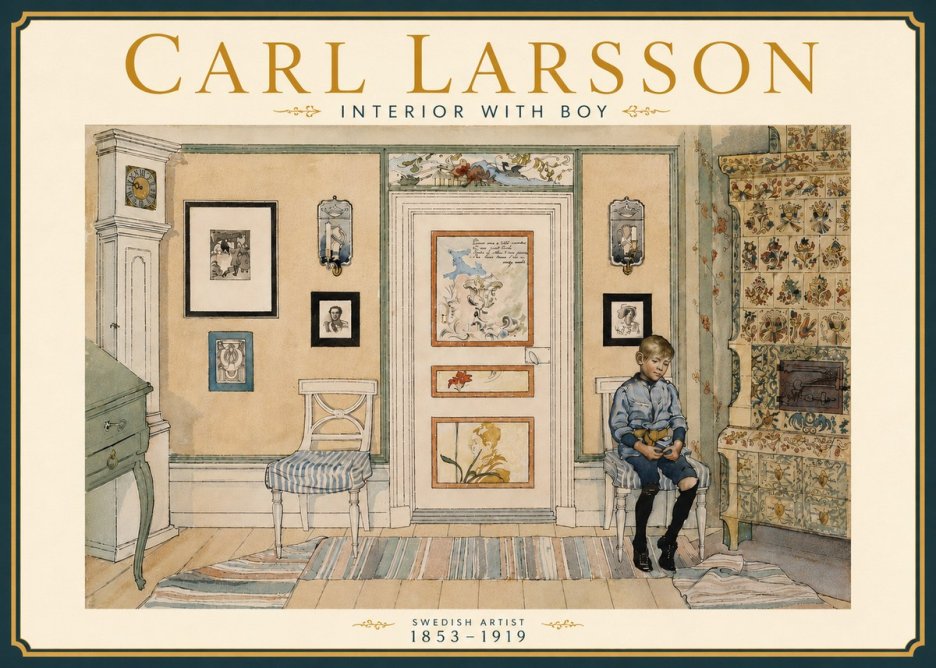 Carl Larsson Interior with Boy No6 - Poster