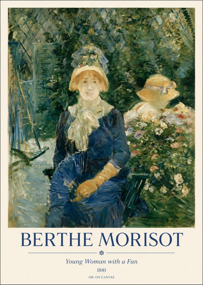 Berthe Morisot Young Woman with a Fan II No1 - Poster