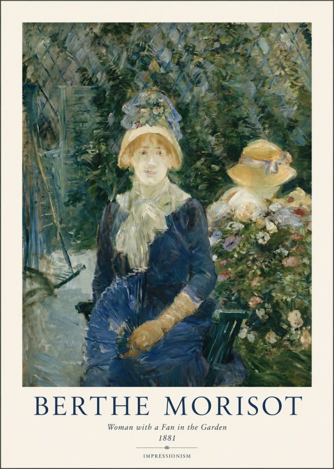 Berthe Morisot Young Woman with a Fan II No2 - Poster