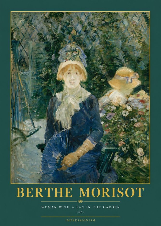 Berthe Morisot Young Woman with a Fan II No3 - Poster