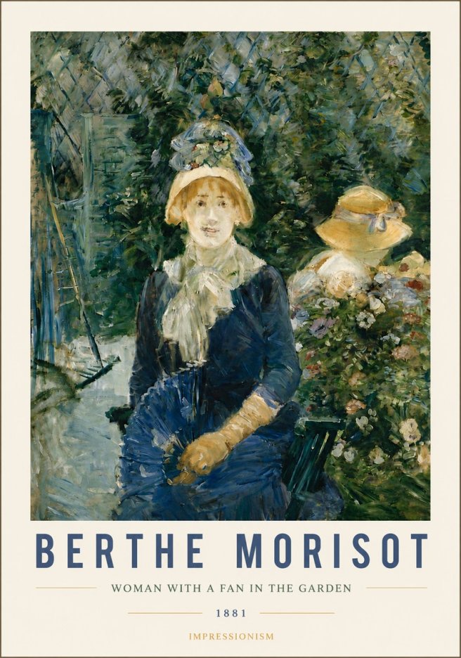 Berthe Morisot Young Woman with a Fan II No5 - Poster