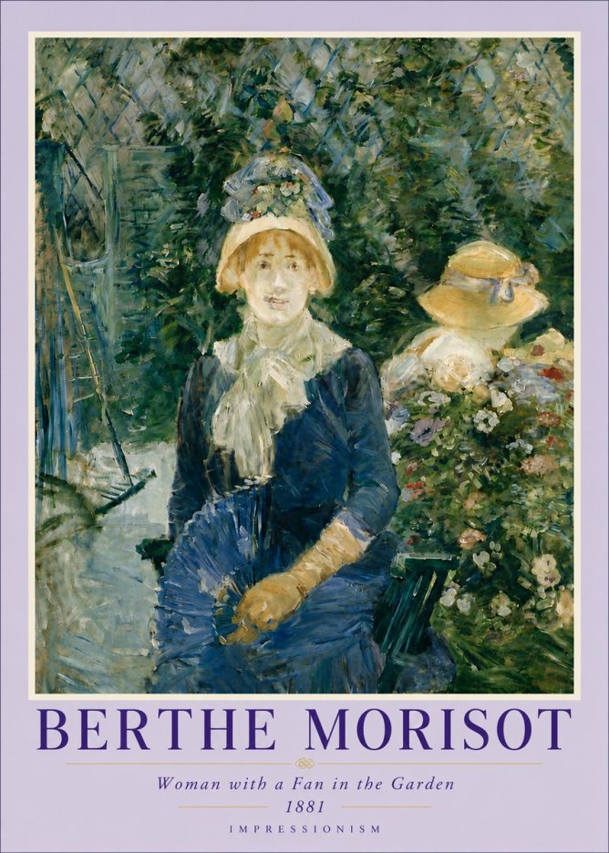Berthe Morisot Young Woman with a Fan II No6 - Poster