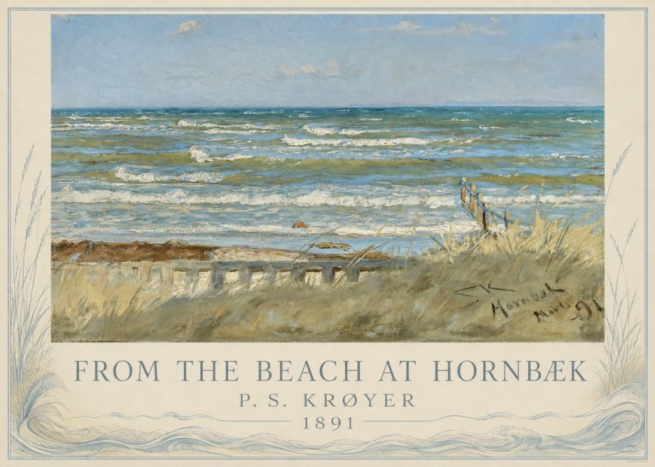 P.S. Krøyer From the Beach at Hornbæk · 1891 No3 - Poster