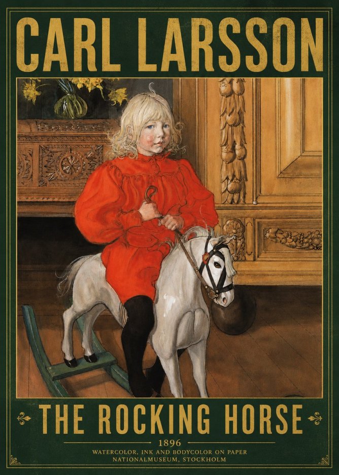 Carl Larsson The Rocking Horse No4 - Poster