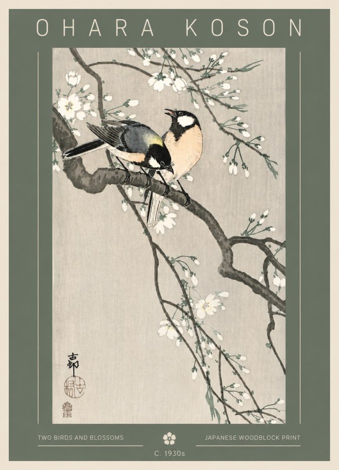Ohara Koson Two Birds and Blossoms I No3 - Poster