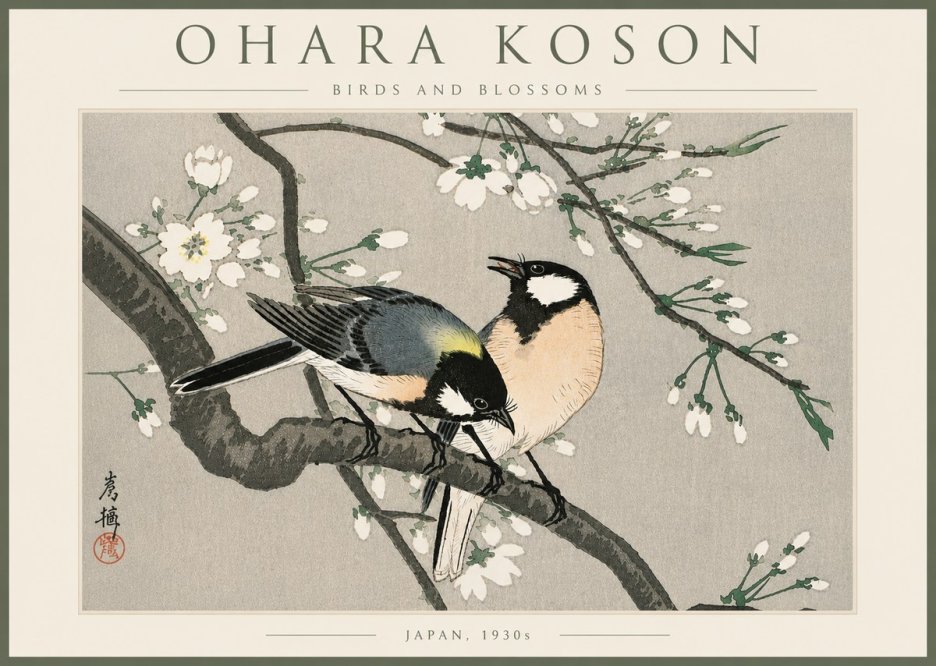 Ohara Koson Birds and Blossoms No6 - Poster
