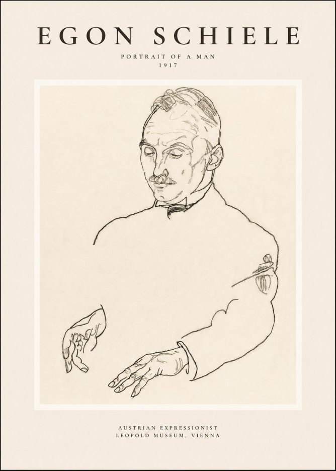 Schiele Portrait of a Man No1 - Poster