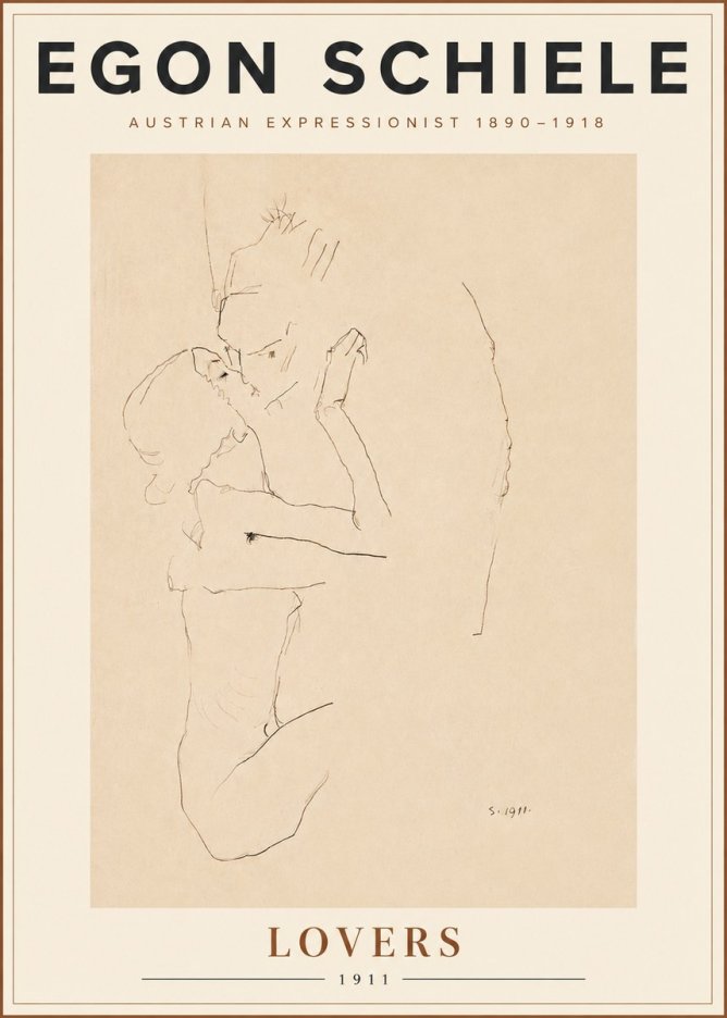 Schiele Lovers No5 - Poster