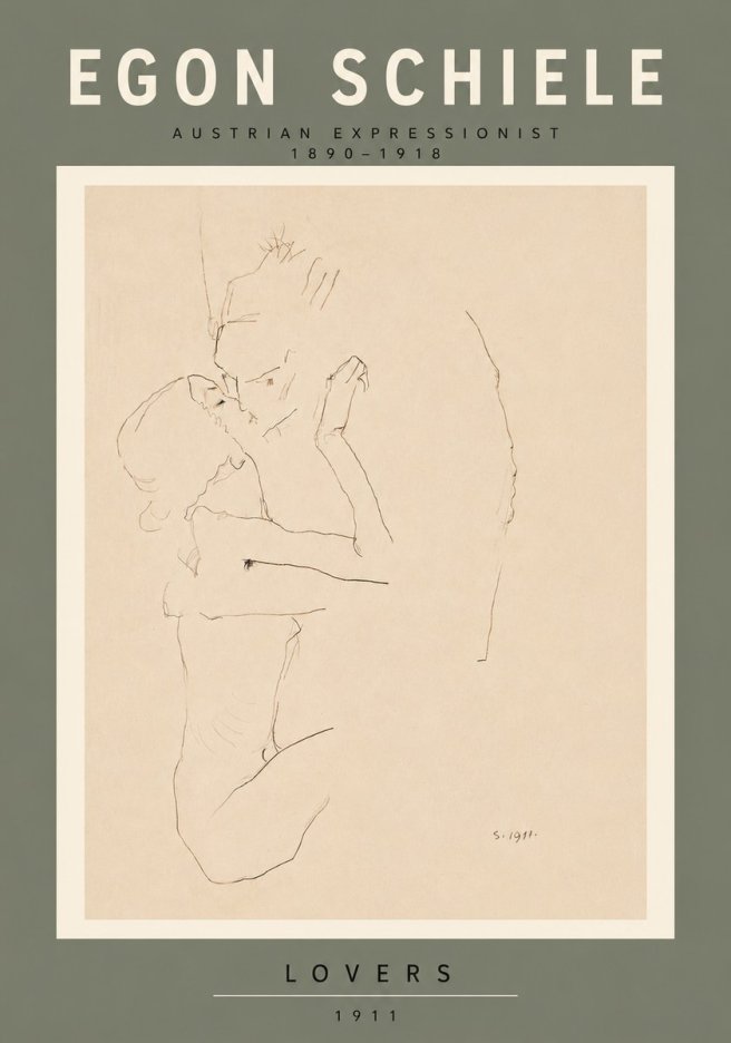 Schiele Lovers No6 - Poster