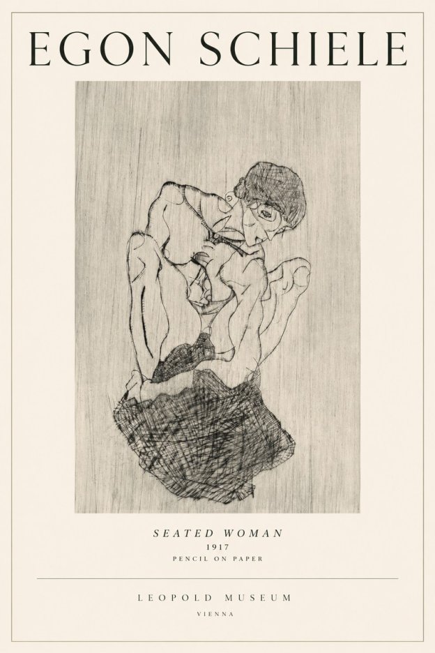 Schiele Seated Woman No1 - Poster